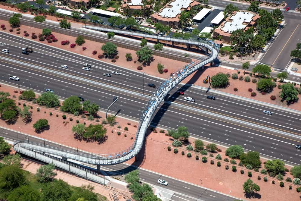 Aerial view of a Chandler neighborhood area